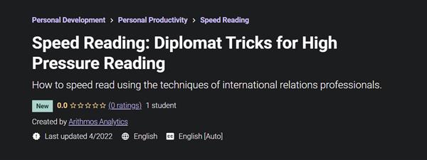 Speed Reading Diplomat Tricks for High Pressure Reading
