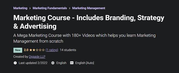 Marketing Course - Includes Branding, Strategy & Advertising