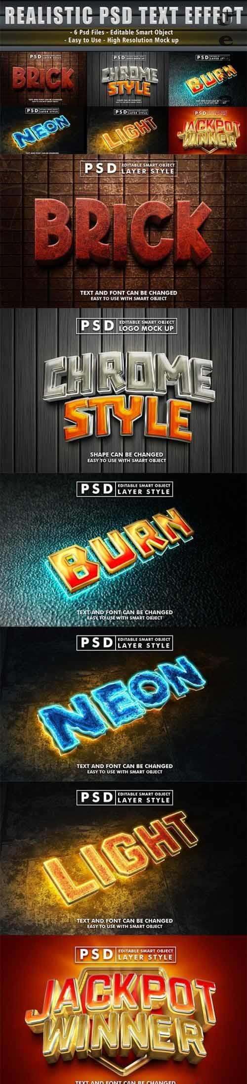 Set of 3D Realistic Text Effect - 37095506